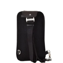 Men Cuadra Handbags-Mens Black Leather Shoulder Bag
