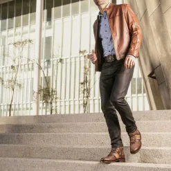 Men Cuadra Urban & Casual Boots-Men'S Brown Dress Ankle Leather Boots