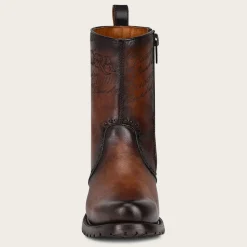 Men Cuadra Urban & Casual Boots-Mens Brown Dress Boots Embroidery And Engraved On Leather