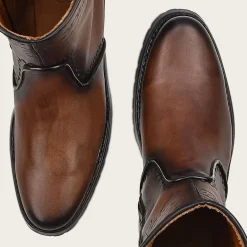 Men Cuadra Urban & Casual Boots-Mens Brown Dress Boots Embroidery And Engraved On Leather