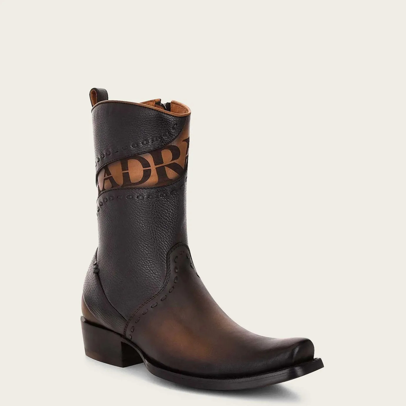 Men Cuadra Urban & Casual Boots-Mens Brown Leather Boots With Engraved Detail