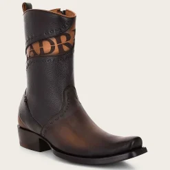 Men Cuadra Urban & Casual Boots-Mens Brown Leather Boots With Engraved Detail