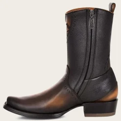 Men Cuadra Urban & Casual Boots-Mens Brown Leather Boots With Engraved Detail