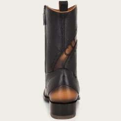 Men Cuadra Urban & Casual Boots-Mens Brown Leather Boots With Engraved Detail