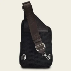 Men Cuadra Handbags-Mens Dark Brown Leather Shoulder Bag