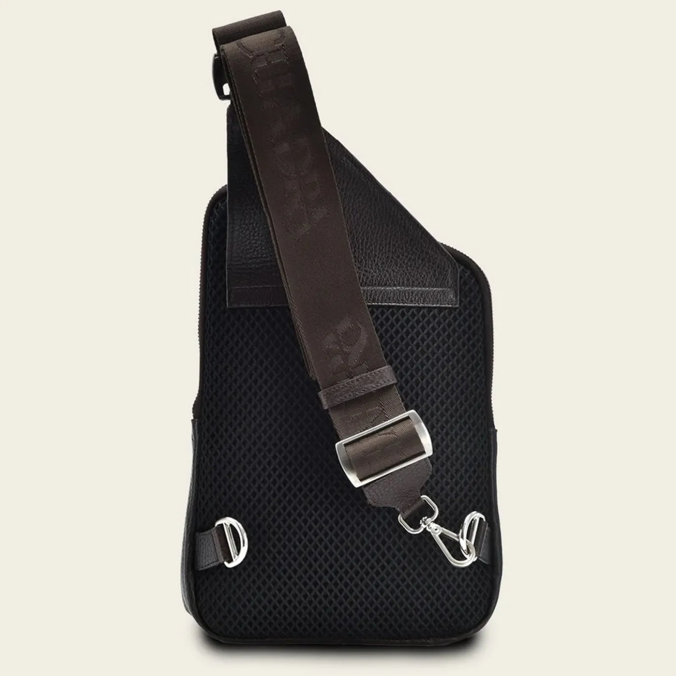 Men Cuadra Handbags-Mens Dark Brown Leather Shoulder Bag