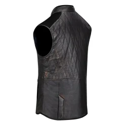 Men Cuadra Vests-Mens Doble View Black Leather Vest