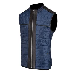 Men Cuadra Vests-Mens Doble View Black Leather Vest