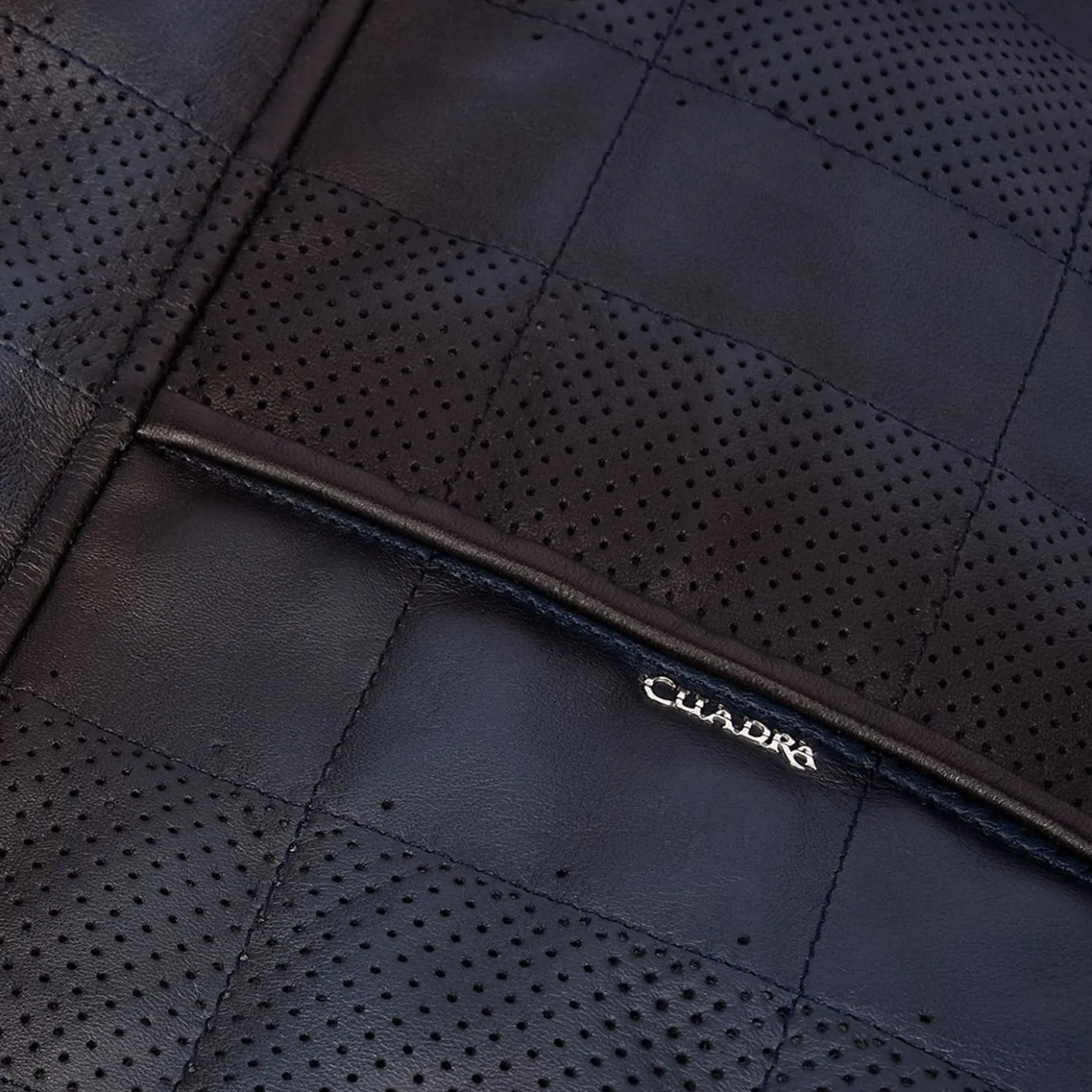 Men Cuadra Vests-Mens Doble View Blue Leather Vest