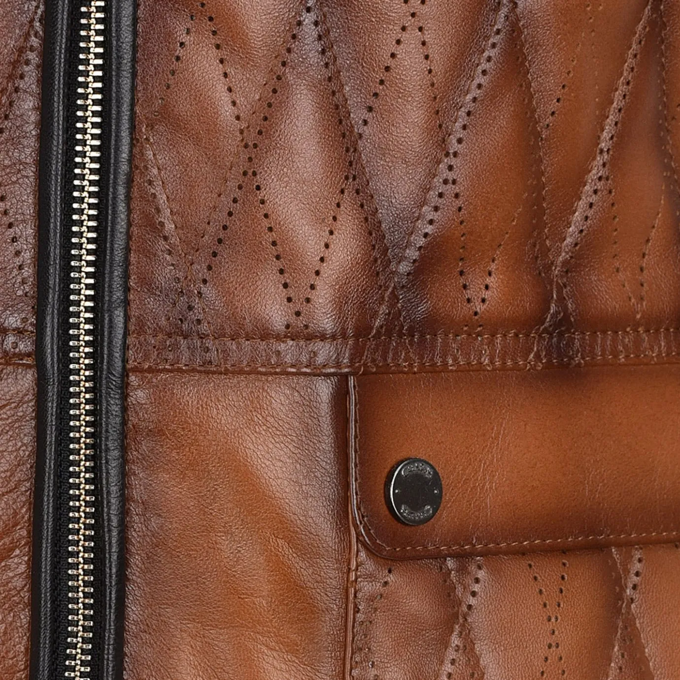 Men Cuadra Vests-Mens Doble View Brown Leather Vest