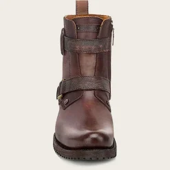 Men Cuadra Urban & Casual Boots-Mens Leather Ankle Boots, Hand-Painted In Brown Color
