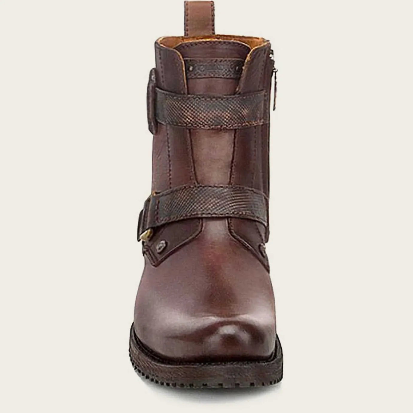 Men Cuadra Urban & Casual Boots-Mens Leather Ankle Boots, Hand-Painted In Brown Color