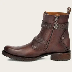 Men Cuadra Urban & Casual Boots-Mens Leather Ankle Boots, Hand-Painted In Brown Color