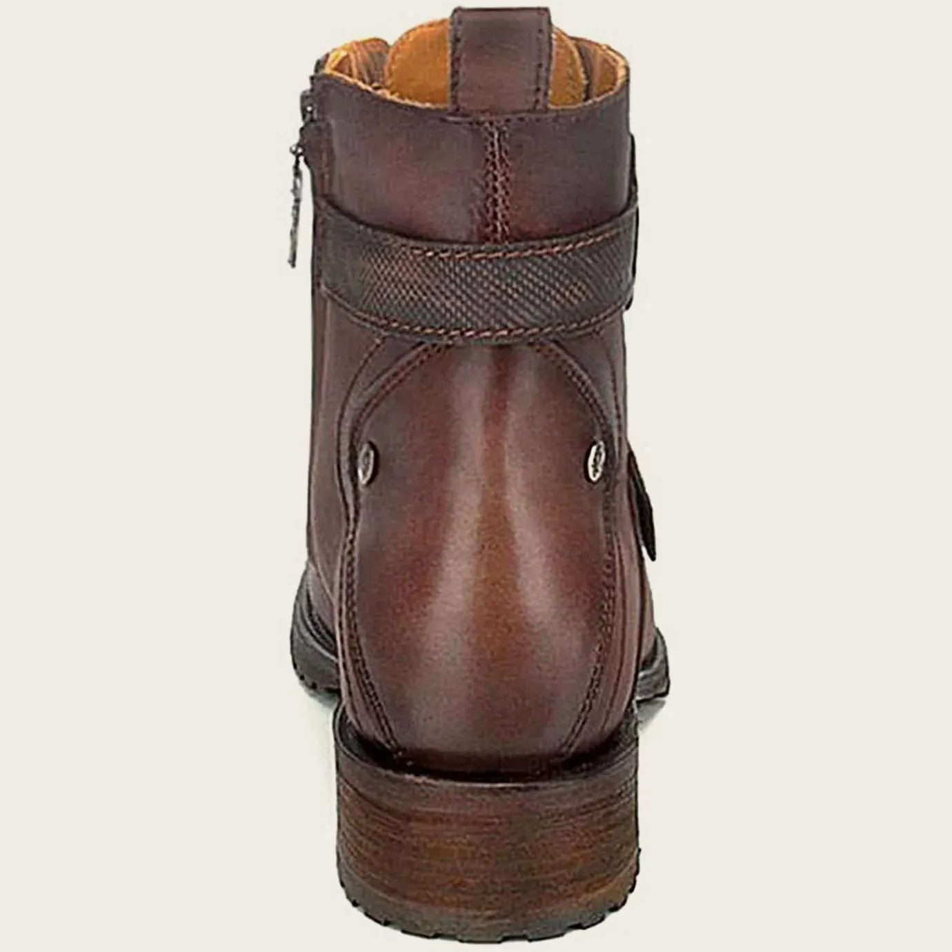 Men Cuadra Urban & Casual Boots-Mens Leather Ankle Boots, Hand-Painted In Brown Color