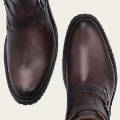 Men Cuadra Urban & Casual Boots-Mens Leather Ankle Boots, Hand-Painted In Brown Color