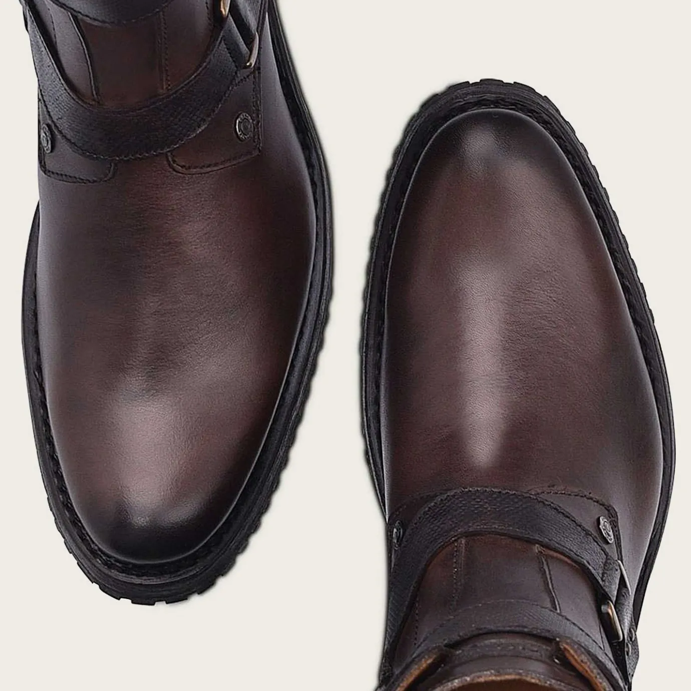 Men Cuadra Urban & Casual Boots-Mens Leather Ankle Boots, Hand-Painted In Brown Color