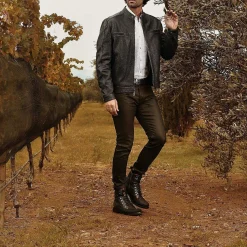 Men Cuadra Urban & Casual Boots-Mens Leather Ankle Boots Black Poisson Leather