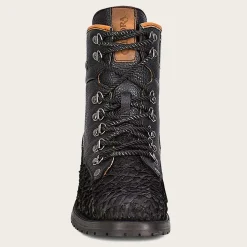 Men Cuadra Urban & Casual Boots-Mens Leather Ankle Boots Black Poisson Leather