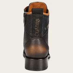 Men Cuadra Urban & Casual Boots-Mens Leather Ankle Boots Black Poisson Leather