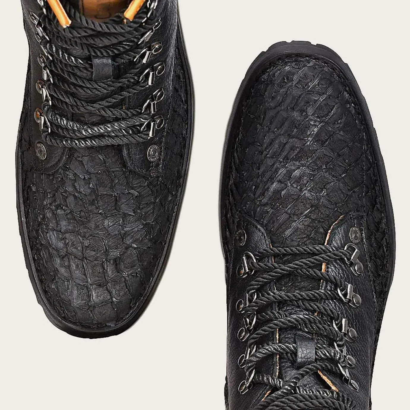 Men Cuadra Urban & Casual Boots-Mens Leather Ankle Boots Black Poisson Leather