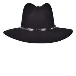 Women Cuadra Hats-Outdoor Safari Black Hat With Leather Belt