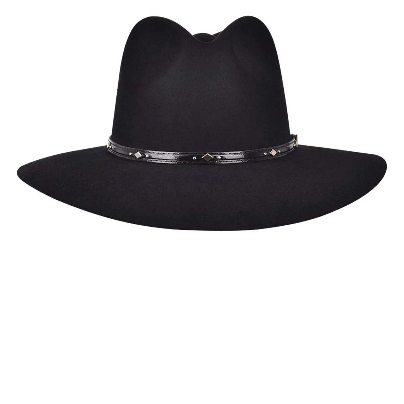 Women Cuadra Hats-Outdoor Safari Black Hat With Leather Belt