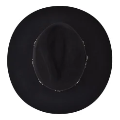 Women Cuadra Hats-Outdoor Safari Black Hat With Leather Belt