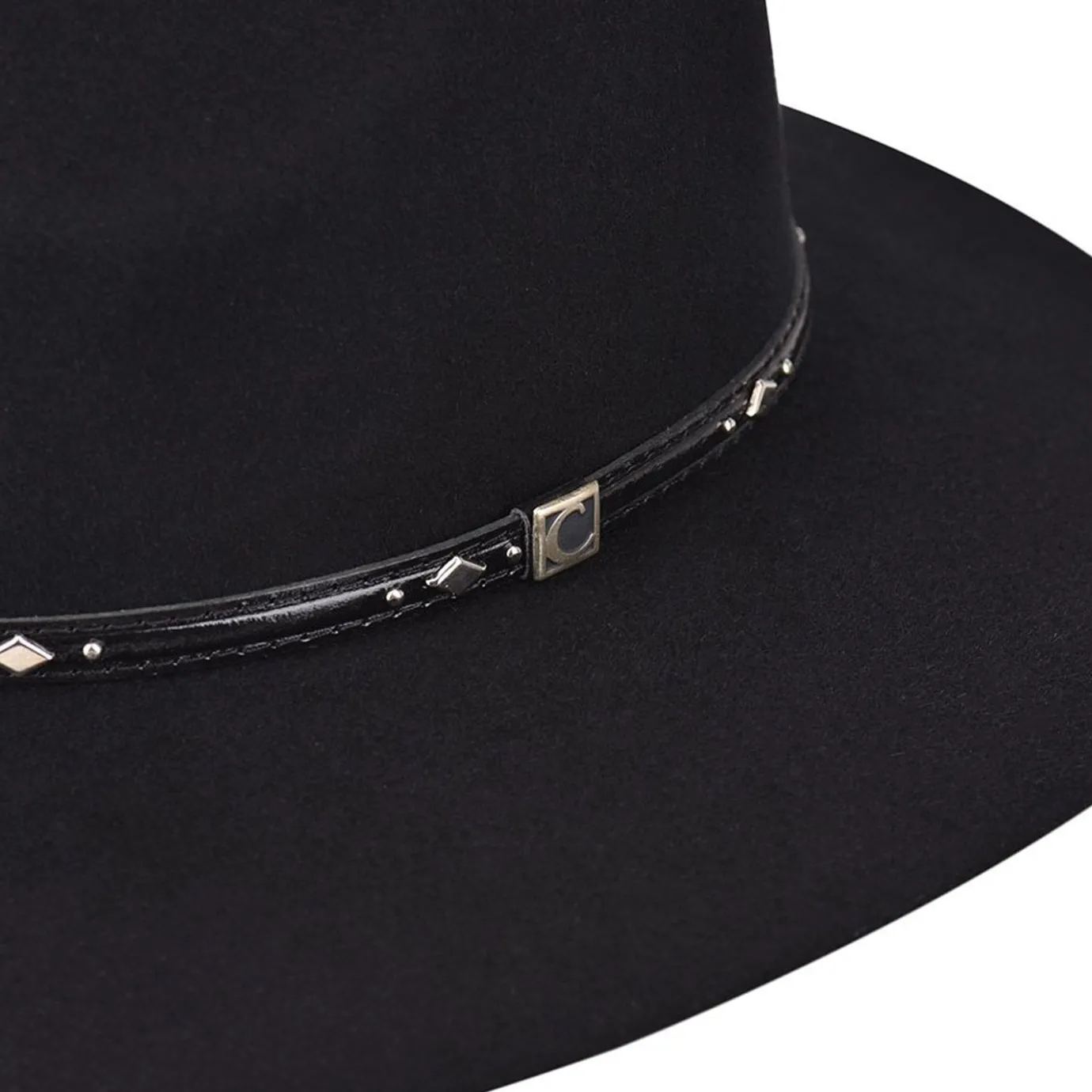 Women Cuadra Hats-Outdoor Safari Black Hat With Leather Belt
