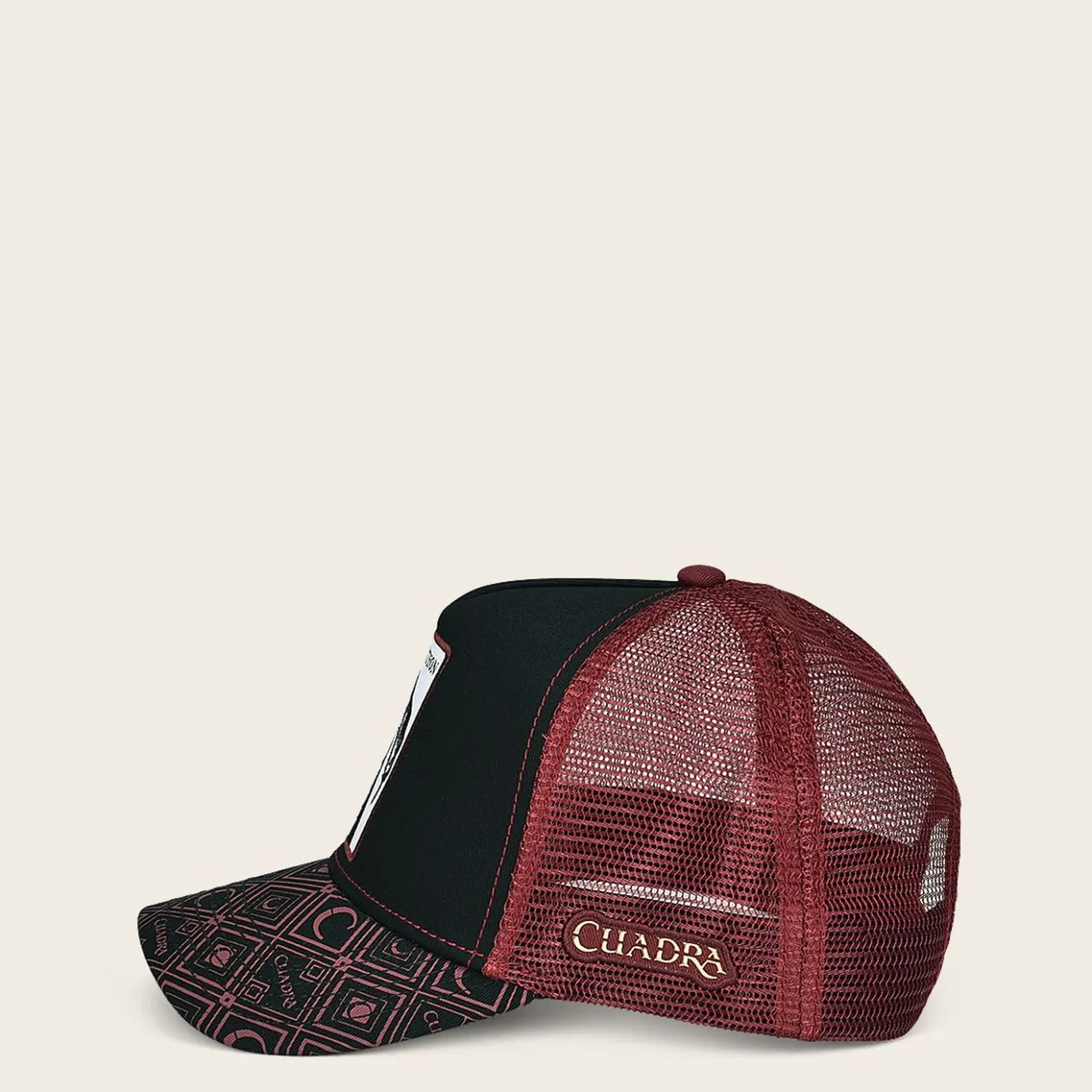 Women Cuadra Hats-Red Snapback Cap With Phyton Patch
