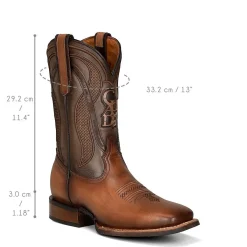 Men Cuadra Western Boots-Rodeo Cowboy Honey Brown Leather Boots