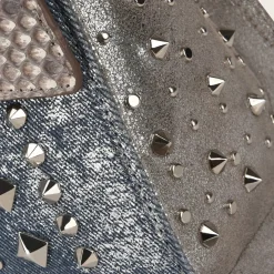 Women Cuadra Top Handle & Satchel Bags-Silver Exotic Leather Asymmetrical Handbag