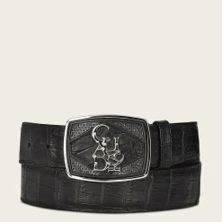 Men Cuadra Belts-Traditional Black High Exotic Leather Western Belt