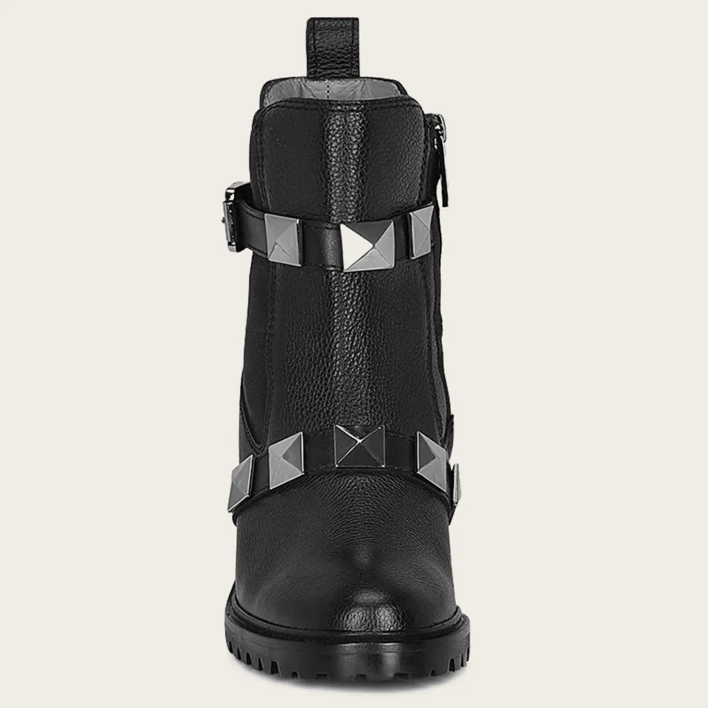 Women Cuadra Ankle Boots & Booties-Urban Black Bootie With Decorative Stripes