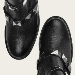 Women Cuadra Ankle Boots & Booties-Urban Black Bootie With Decorative Stripes