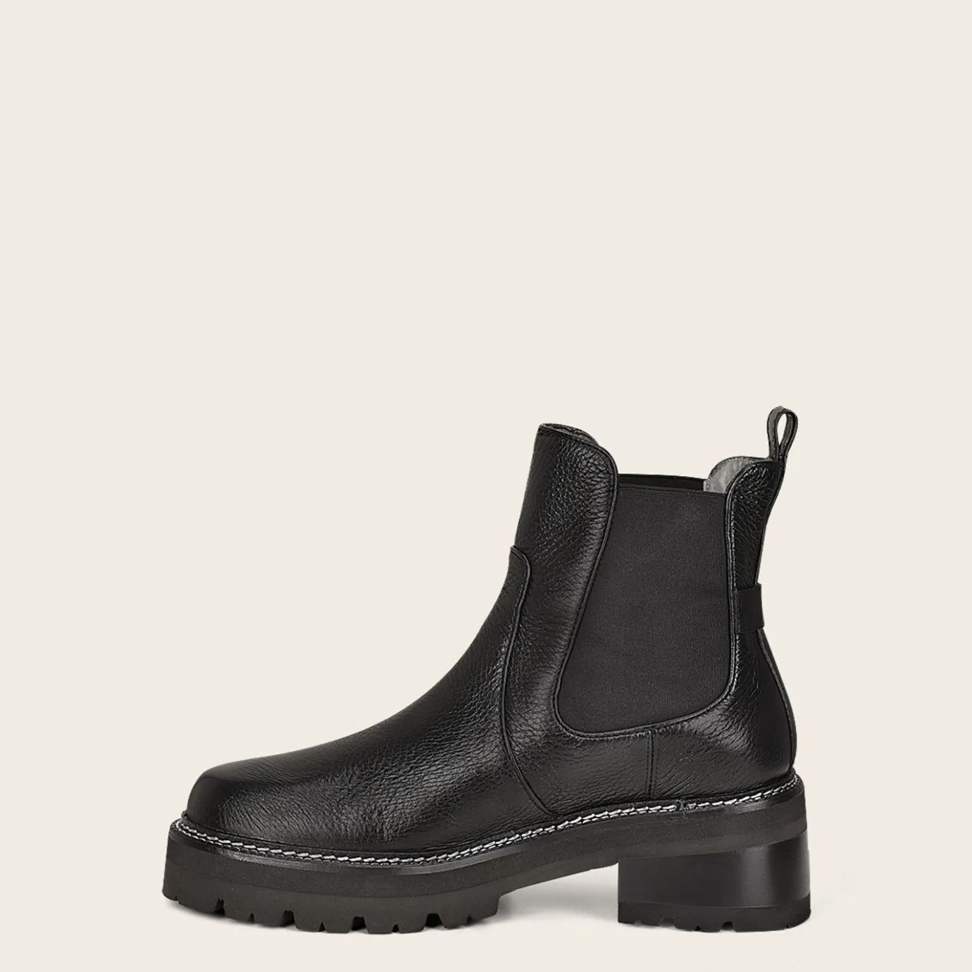 Women Cuadra Ankle Boots & Booties-Urban Black Leather Deer Bootie