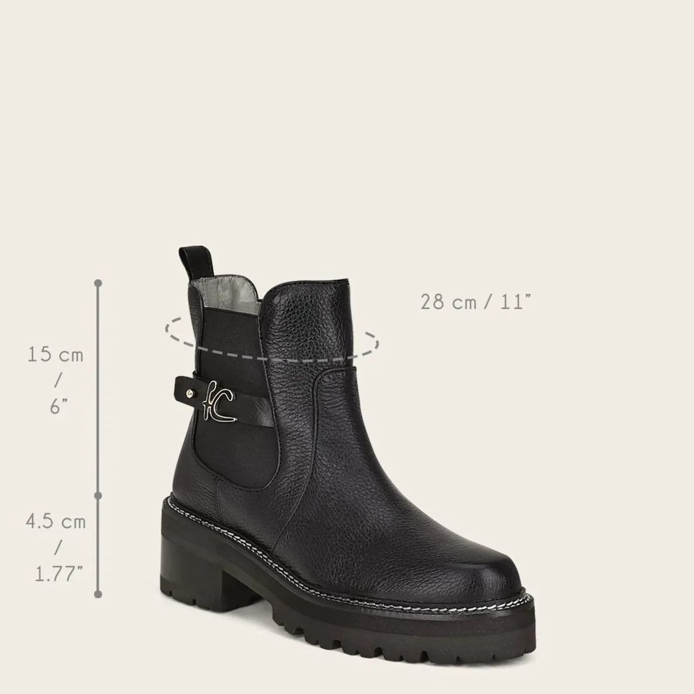 Women Cuadra Ankle Boots & Booties-Urban Black Leather Deer Bootie