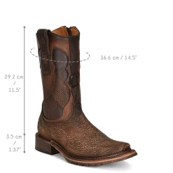 Men Cuadra Urban & Casual Boots-Urban Brown Genuine Shark Leather Boot