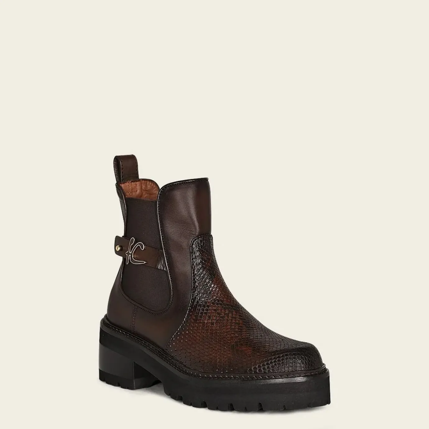 Women Cuadra Ankle Boots & Booties-Urban Dark Brown Exotic Leather Bootie