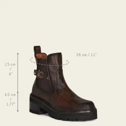 Women Cuadra Ankle Boots & Booties-Urban Dark Brown Exotic Leather Bootie