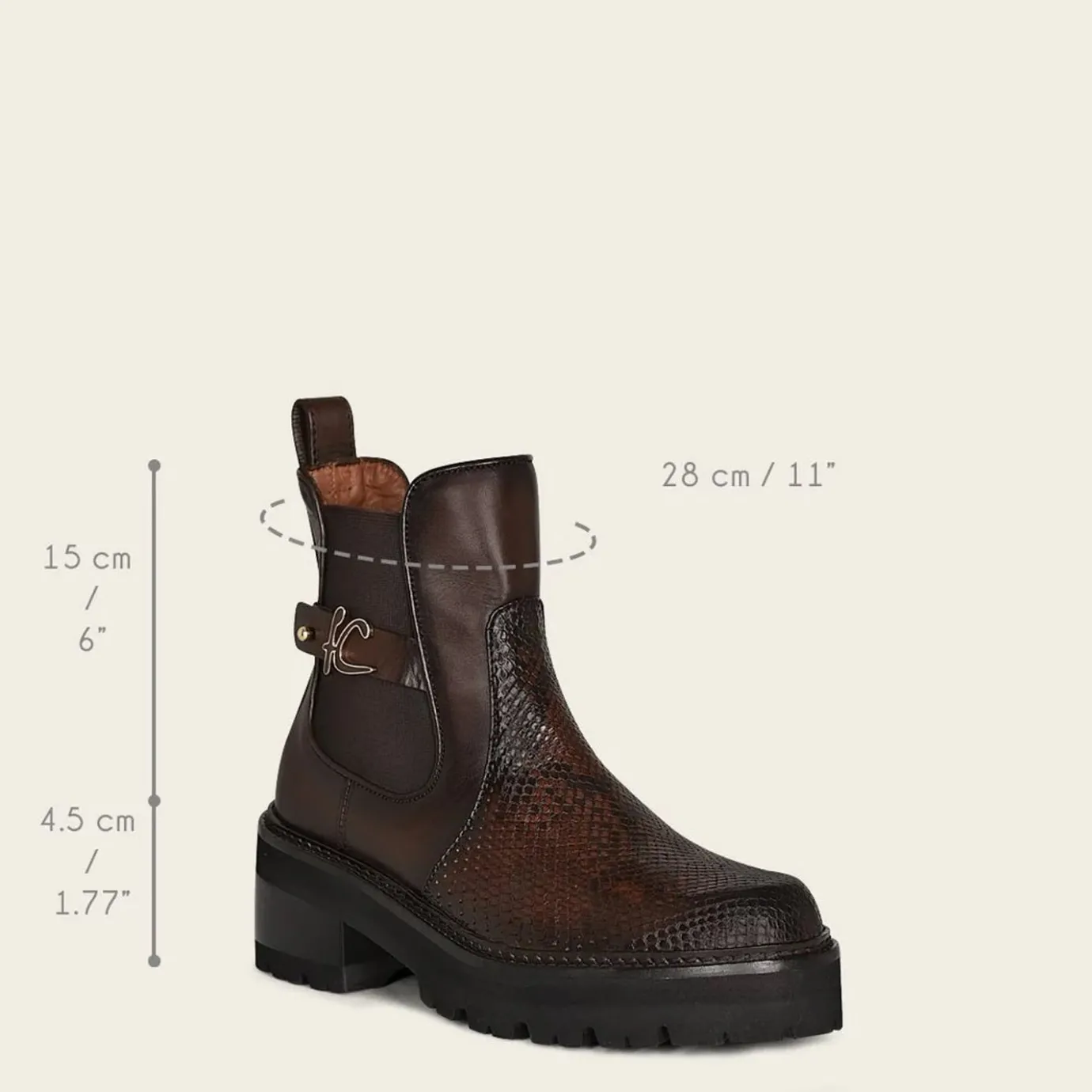 Women Cuadra Ankle Boots & Booties-Urban Dark Brown Exotic Leather Bootie